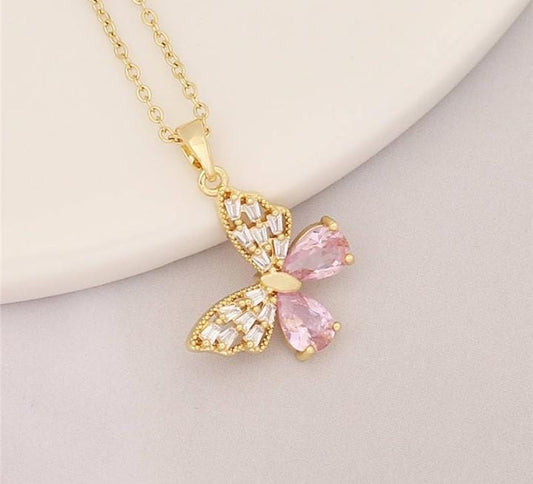 Chic Colorful Butterfly Necklace [Stainless Steel-Anti Tarnish]