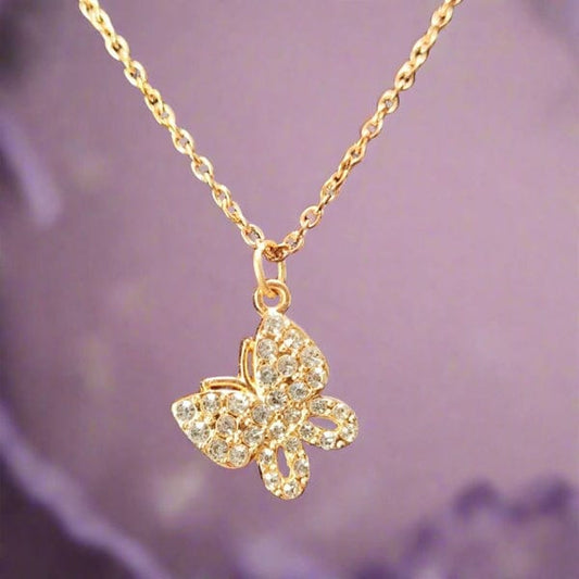 Diamond Butterfly Party Necklace