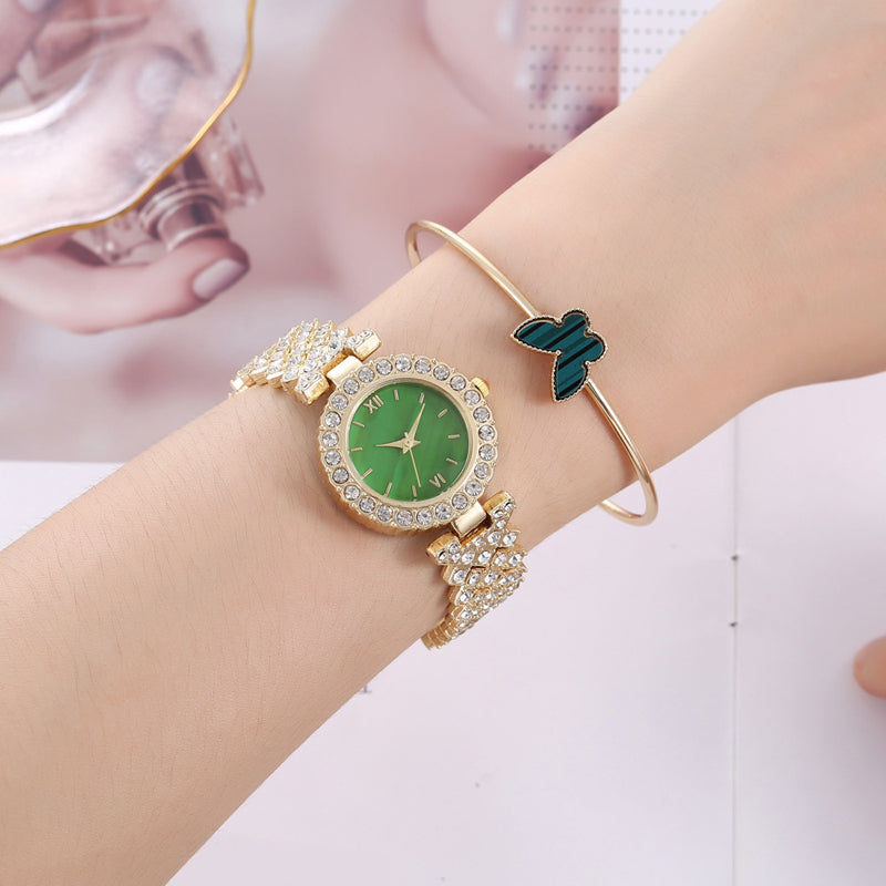 Luxury Necklace Set with Wrist Watch, Ring & Bracelet | Combo of 6 PCS | Design 9