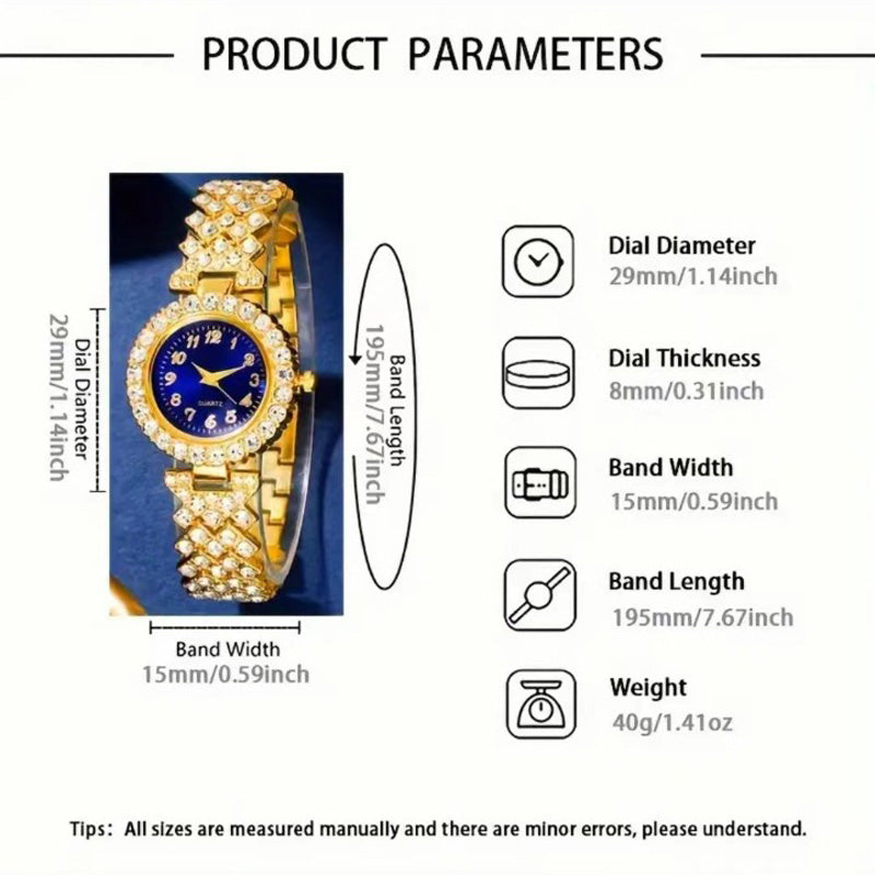 Luxury Necklace Set with Wrist Watch, Ring & Bracelet | Combo of 6 PCS | Design 2