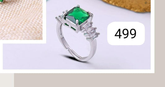 Emerald And Diamond Trilogy Woman Rings