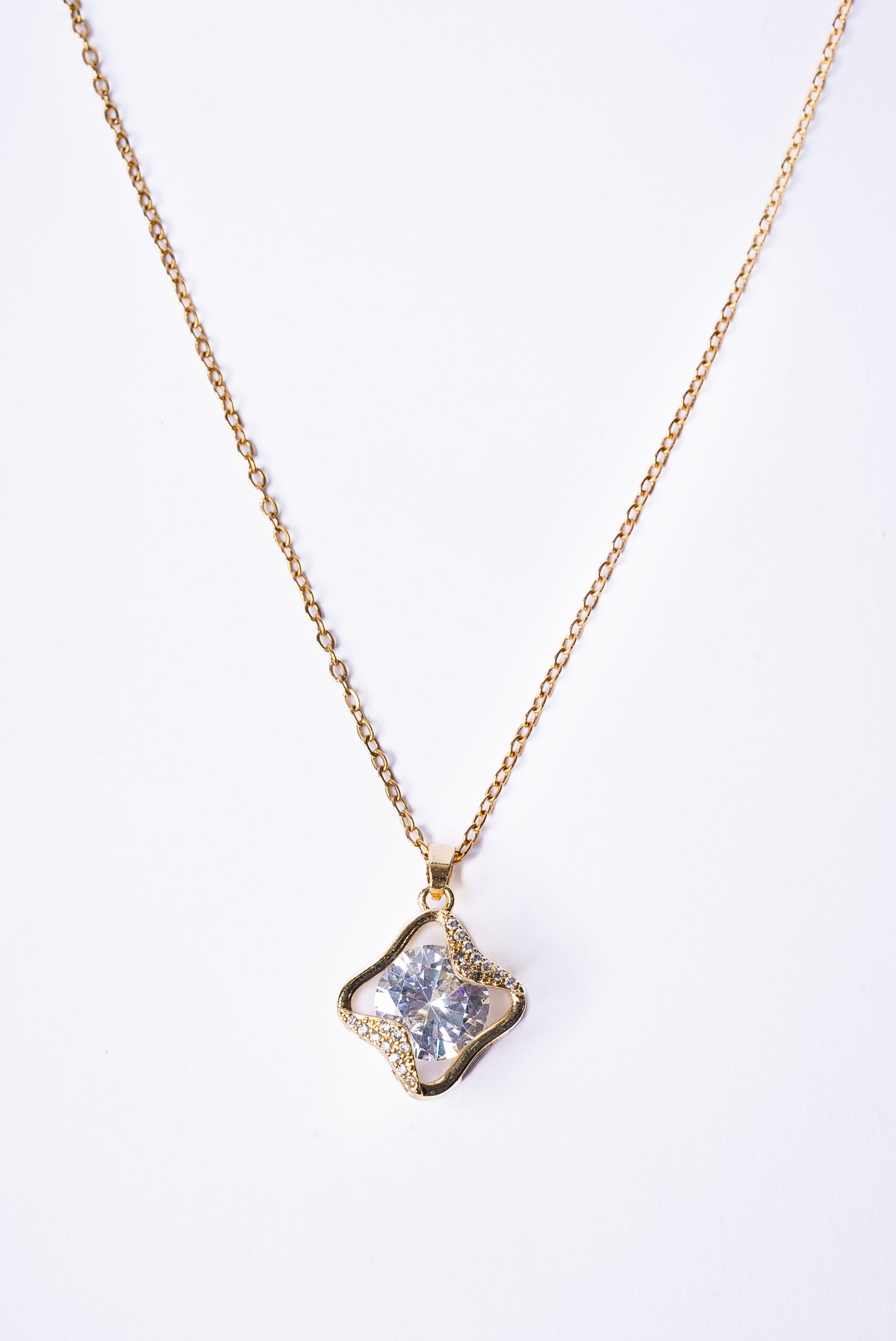 Crystal Quad Stone Pendant Necklace