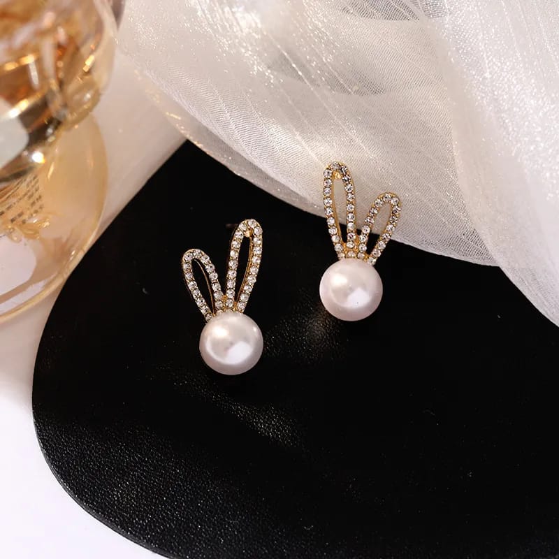 Bunny Pearl Earrings- Fancy Fashion Jewellery Earrings, Korean Jhumka for Women and Girls