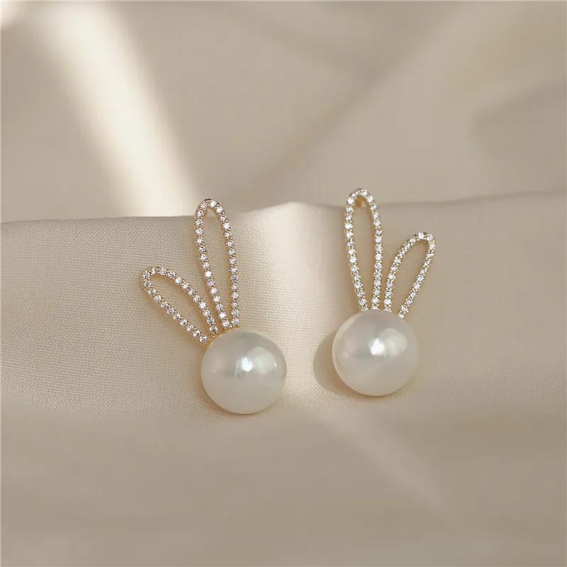 Bunny Pearl Earrings- Fancy Fashion Jewellery Earrings, Korean Jhumka for Women and Girls