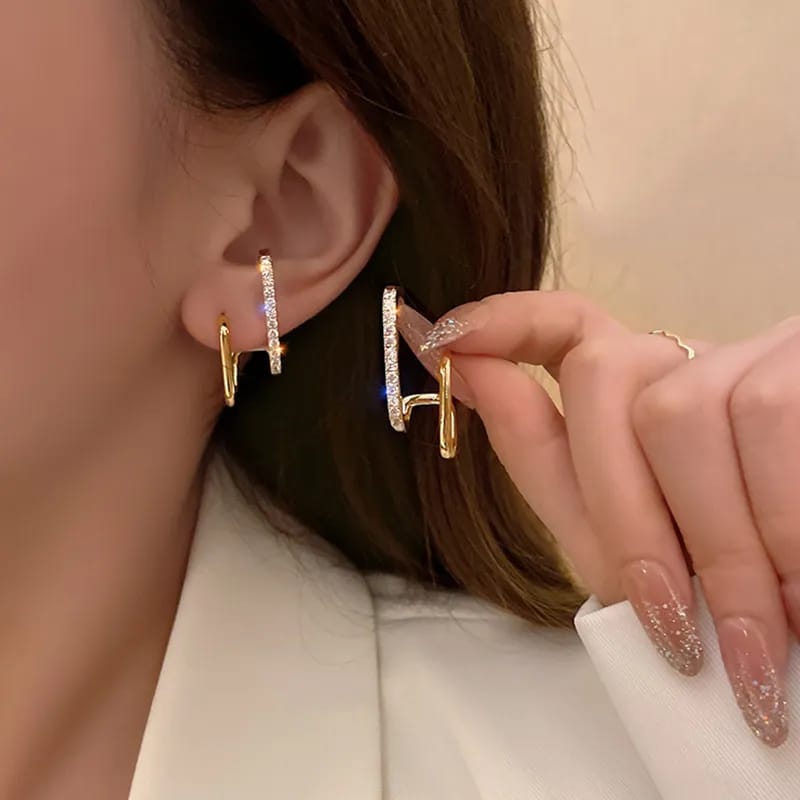 U-Shaped String Earrings- Fancy Fashion Jewellery Earrings, Korean Jhumka for Women and Girls
