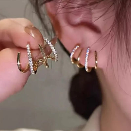 Double U-Shaped String Earrings