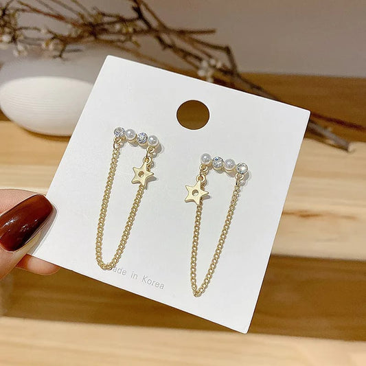 Four Pearl Hoop Earrings