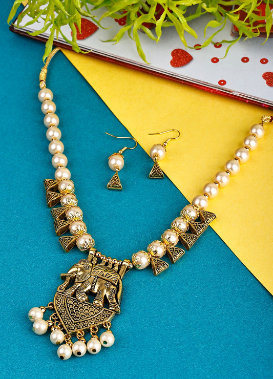 Oxidized Jewellery Necklace Set - Design 01