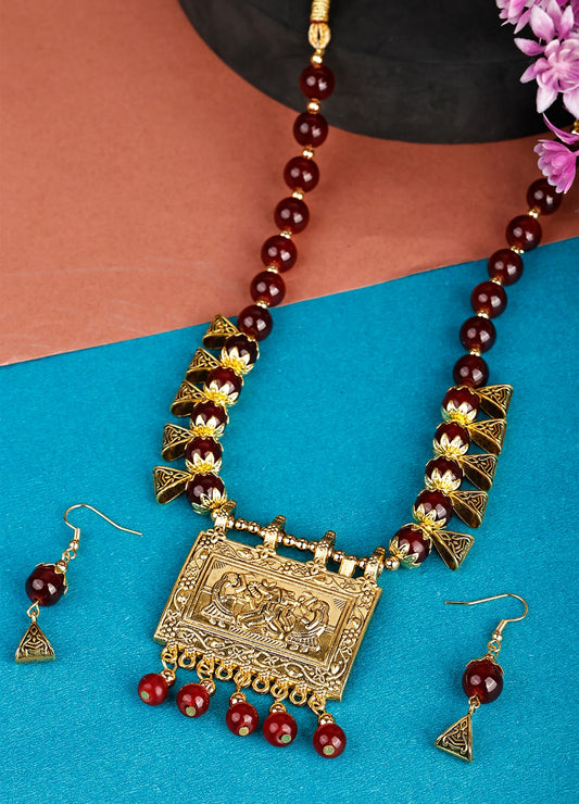 Oxidized Jewellery Necklace Set - Design 26