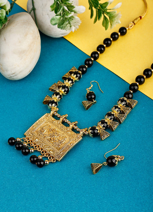 Oxidized Jewellery Necklace Set - Design 24