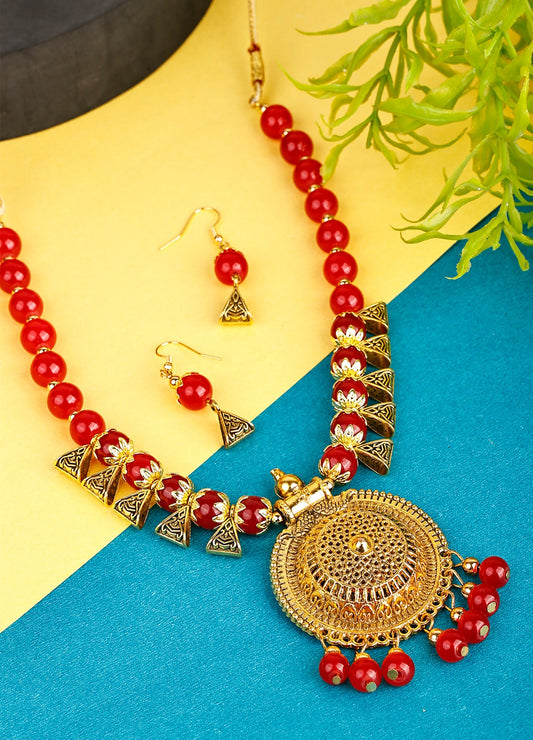 Oxidized Jewellery Necklace Set - Design 11