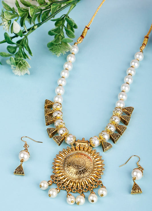 Oxidized Jewellery Necklace Set - Design 12