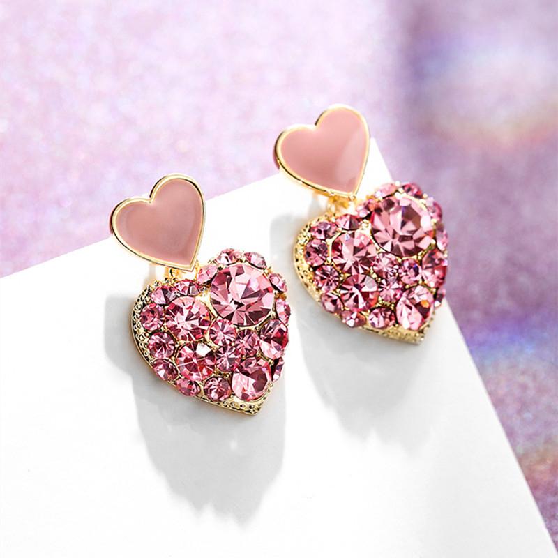 Pink Heart Love Earrings