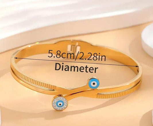 Stylish Evil Eye Bracelet -18k Gold Plated