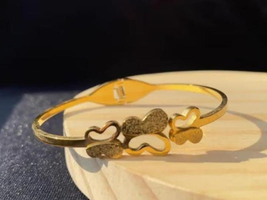 Unique Design Stainless Steel Butterfly  Bracelet -18k Gold Plated