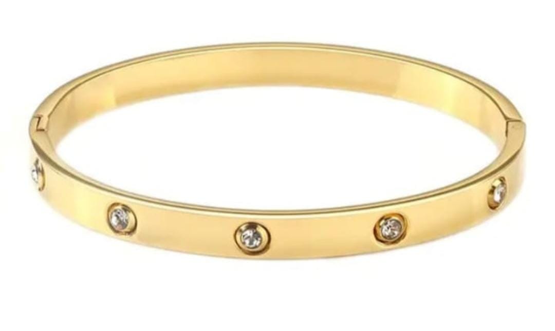 Stylish Stainless Steel Cartier Bracelet -18k Gold Plated