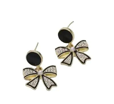 Stylish Black Bow Earring