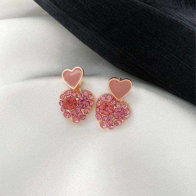 Pink Heart Love Earrings