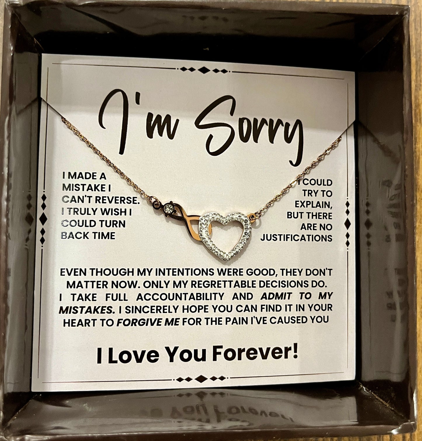 Apology/I am Sorry Gift for Her/Girlfriend/Wife - Heart Necklace [Stainless Steel - Anti Tarnish]