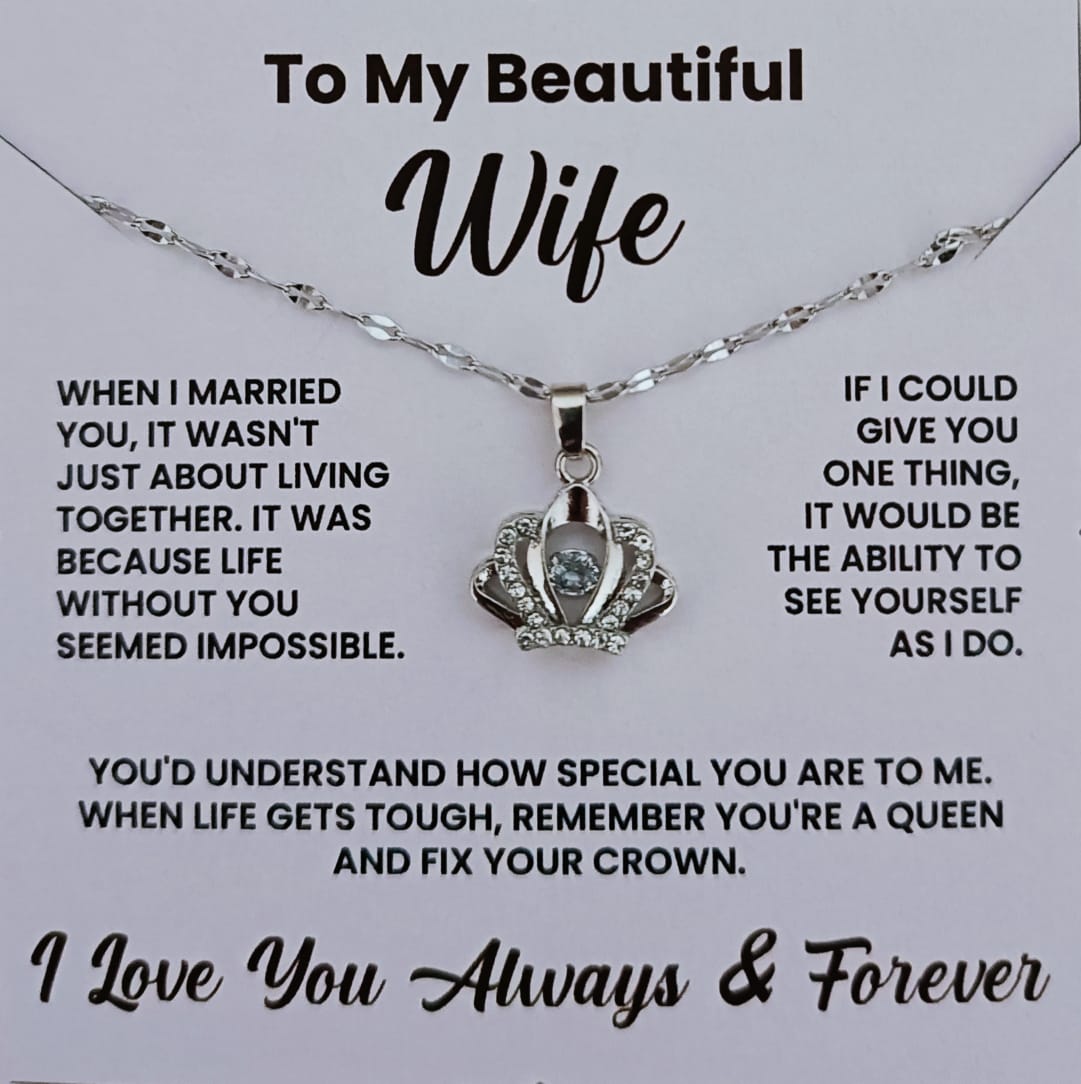 Best/Romantic/Perfect Gift for Wife - Queen Silver Necklace [Stainless Steel - Anti Tarnish]