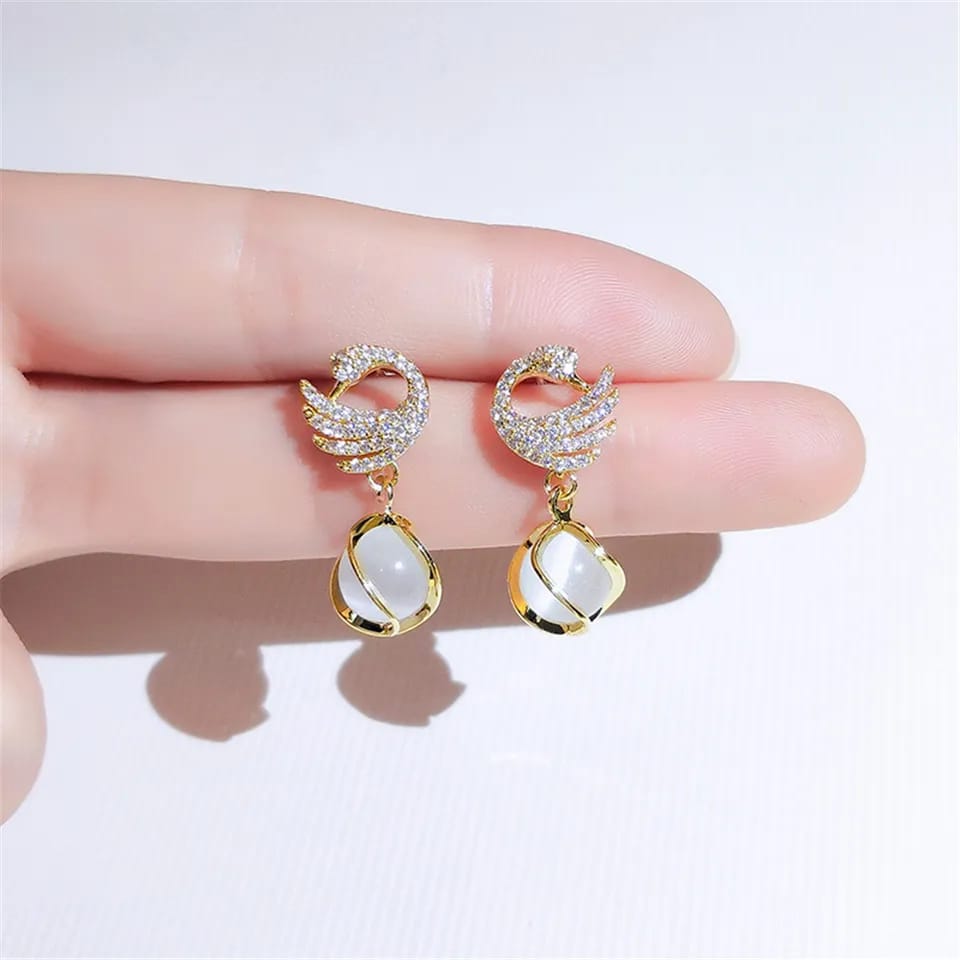Swan Opal Earrings