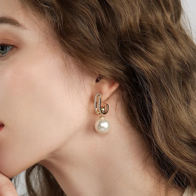 Two in one drop jacket pearl studs- Fancy Fashion Jewellery Earrings, Korean Jhumka for Women and Girls