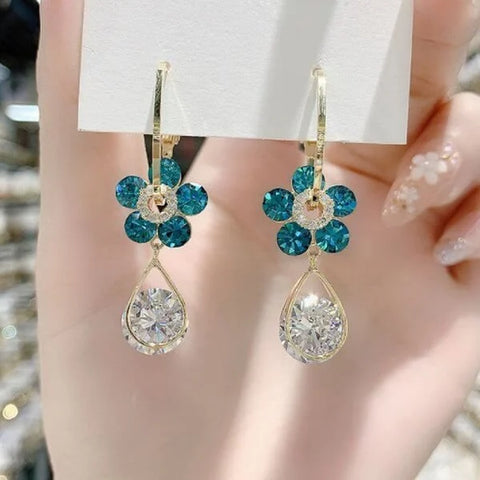 Fashion Flower Crystal Earrings – Starz Jewels
