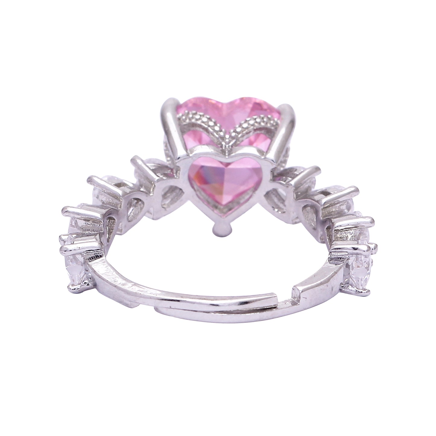 Crystal Heart Adjustable Ring